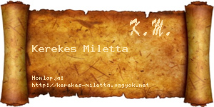 Kerekes Miletta névjegykártya